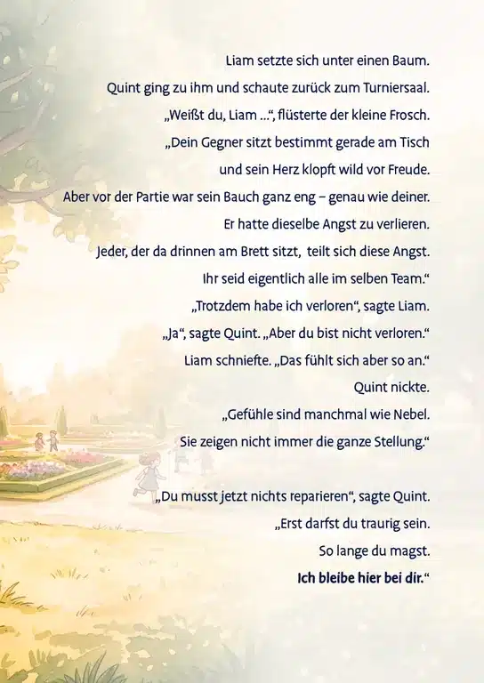 Seite aus dem Buch: Liam und Quint unter dem Baum