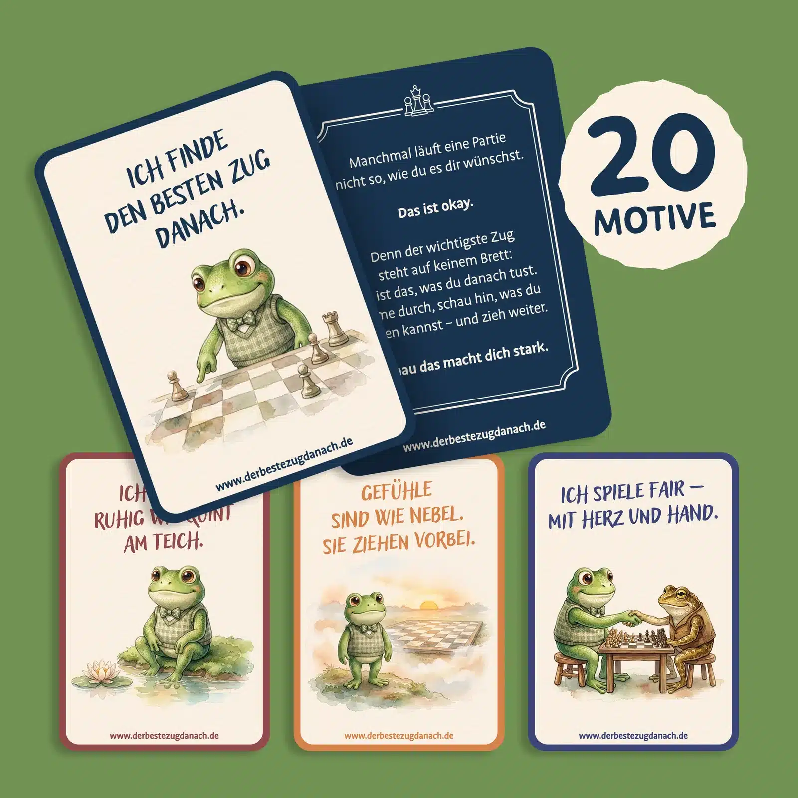 20 Kartenmotive der Mentalen Schätze mit Vorder- und Rückseite