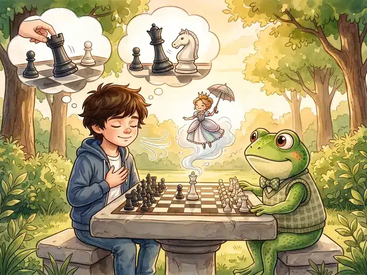 Illustration: Liam atmet tief durch, Quint sitzt neben ihm